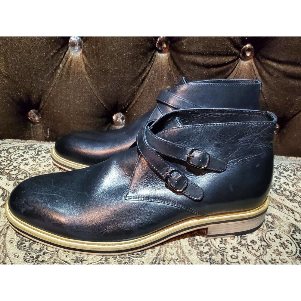 Hart Schaffner Marx Philly Cross Strap Chukka Boot Black 9.5